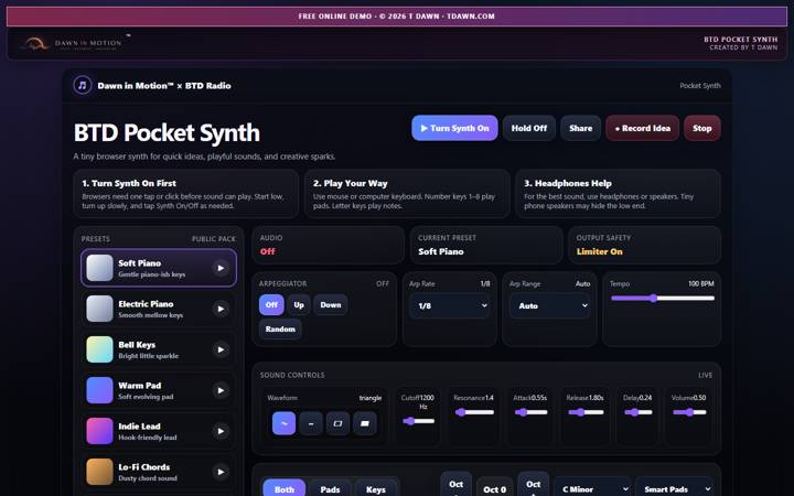 BTD Pocket Synth by T Dawn